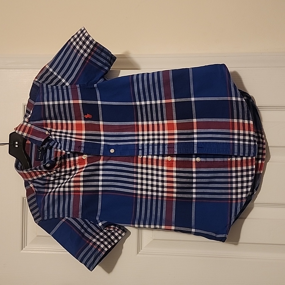 Ralph Lauren boys gingham cotton shirt size M (10-12) in good condition